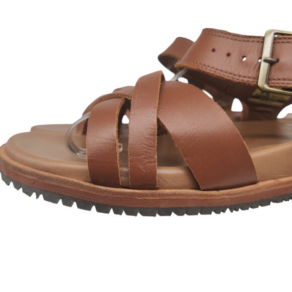 Kamik Sadie Sandals Womens 7 Brown Strappy Boho Buckle Peep Toe Adjustable - Picture 8 of 13